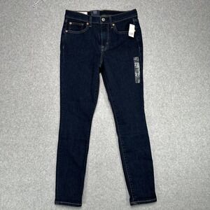 GAP True Skinny Mid Rise Dark Wash Denim Jeans Women Size 27‎ Regular New